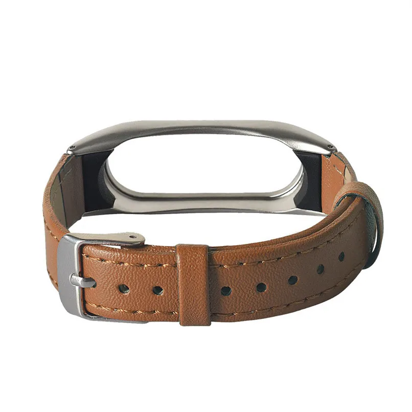 New Leather Strap For Original Xiaomi Mi Band 2 Strap Bracelet Wristbands Replace Leather Watch Strap for Xiaomi Miband 2 30OT26 (1)