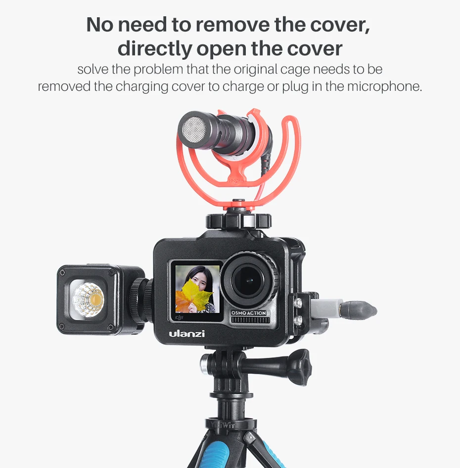 Ulanzi OA-1 Metal Vlog Camera for DJI Osmo Action Cage Protective Housing Case Frame Shell Sports Camera Cage Camera Accessories