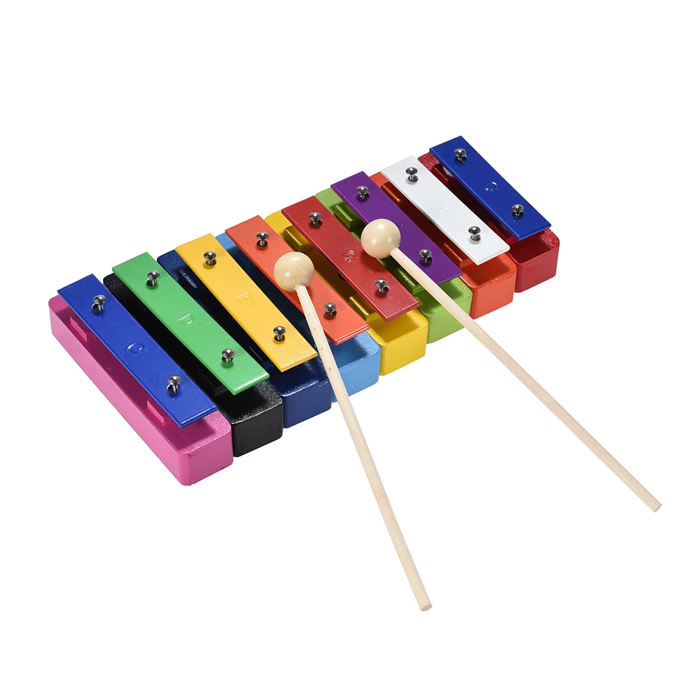 Роскошный красочный 8 Note glockenмся резонатор Набор колокольчиков ударный