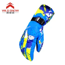 Дикий Снег Перчатки катания на лыжах взрослых Водонепроницаемый Ветрозащитный Полный Палец Зимние перчатки для Для мужчин и Для женщин Спорт на открытом воздухе Сноубординг Велоспорт