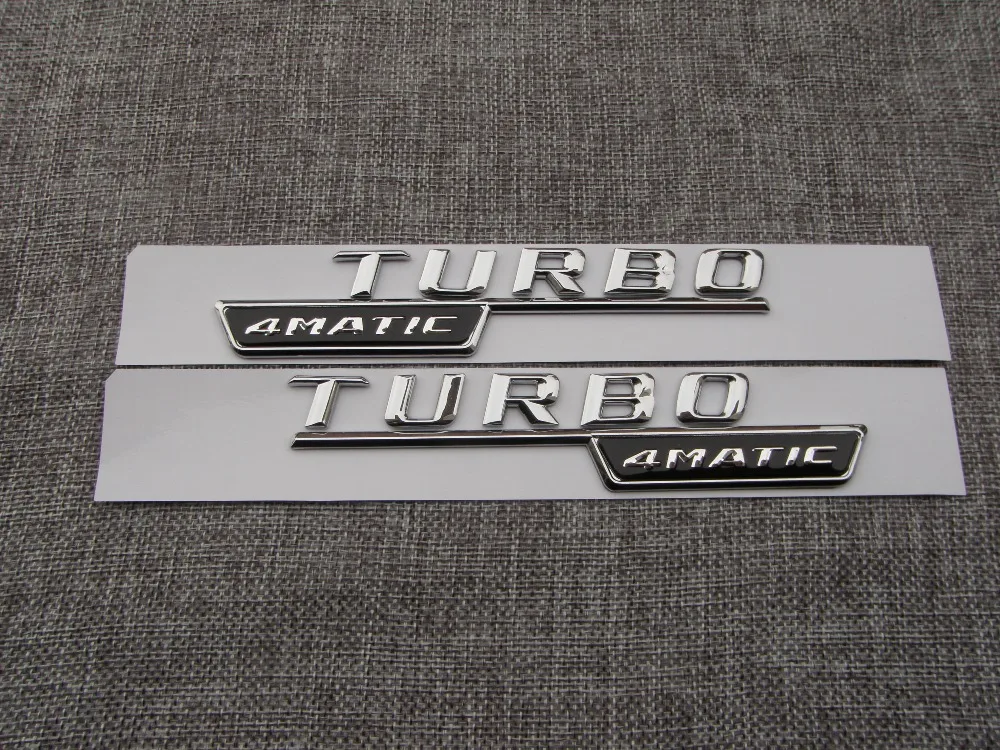 

TURBO 4MATIC Number Letters Trunk Badge Emblem Decal Sticker 2pcs for Mercedes Benz