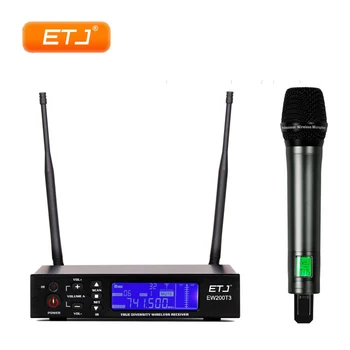 

True Diversity Professional Dual UHF Wireless Microphone Handheld Mic Karaoke Stage Performance Microphones EW200T3