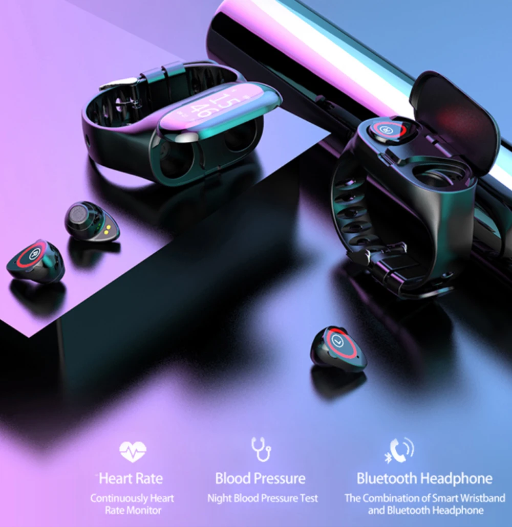 

TWS Bluetooth 5.0 Earphone Wireless Headphones for phone Smart Watch with Heart Rate Monitor True Wireless Stereo Sports Earbuds