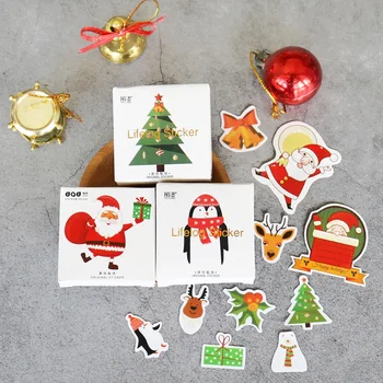 

50pcs Christmas Lifelog Seal Sticker Santa Claus Xmas Paper Label Gift Sticker Gift Bag Candy Box Cookie Decor Baking Stickers