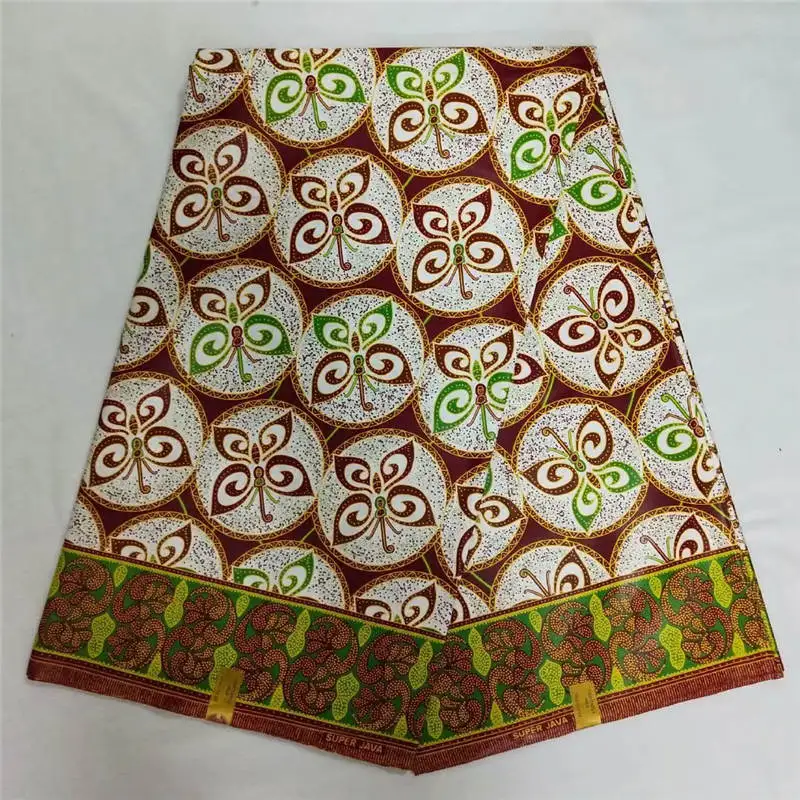 

T2!African cotton ankara Wax Fabric Veritable 100% cotton Nigerian Prints Real Java Wax Fabric for Women Cloth ! J60589