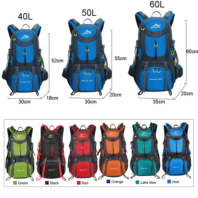 Рюкзаки 40л 50л 60л походный рюкзак сумка для отдыха на природе спортивные сумки для путешествий мужской рюкзак для альпинизма Sac De Sport mochila XA564WA