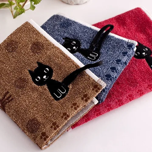 1 шт., милое хлопковое мягкое детское полотенце с принтом котенка, домашнее полотенце для лица