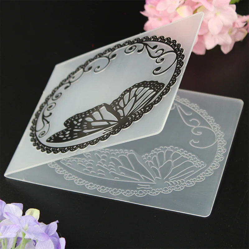 

YLEF037 Butterfly Plastic Embossing Folder For Scrapbook Stencils DIY Album Cards Making Decoration Template Mold 10.5*14.5cm