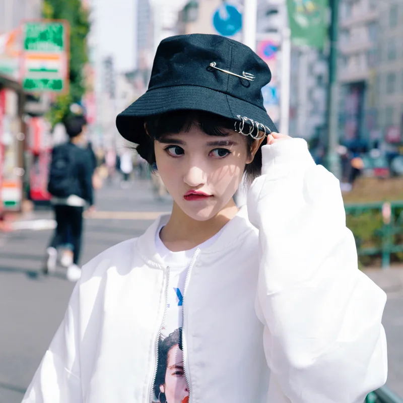 

Folding Fishing Cap Fisherman Outdoor Hunting Cool Unisex Iron Ring Bucket Hat Summer Autumn Fashion Solid Color Fishing Sun Hat