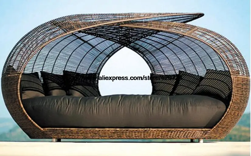 Koop Creatieve Ronde Rotan Bed Leisure Liggen Lounge