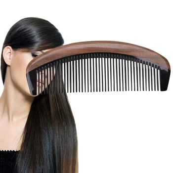 

Natural Green Sandalwood Ox Horn Wood Comb Beard Makeup Tool Massage Hair Care