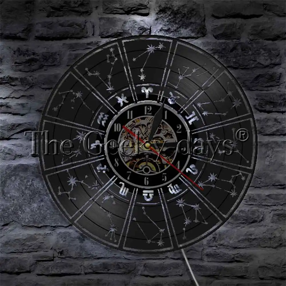Details about / Zodiac Pisces Vinyl Record Wall Clock Horoscope Astrology Hanging Decor Sign Art