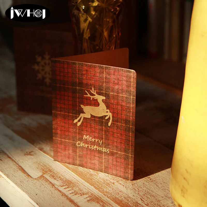 

Vintage lattice pattern Christmas folding With envelope Mini Lomo Card Valentine's Day Greeting Card Birthday Gift Message Card