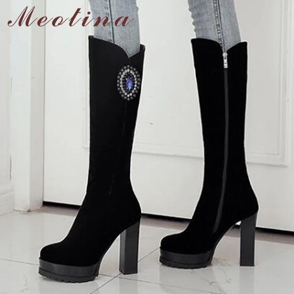rhinestone tall boots