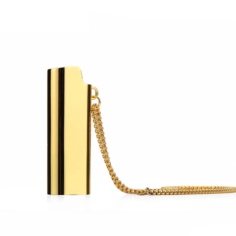 

Lighter Shell Pendant Hip Hop Necklace 70cm Stainless Steel Long Chain Necklaces Hiphop Jewelry Dropshipping APK1993