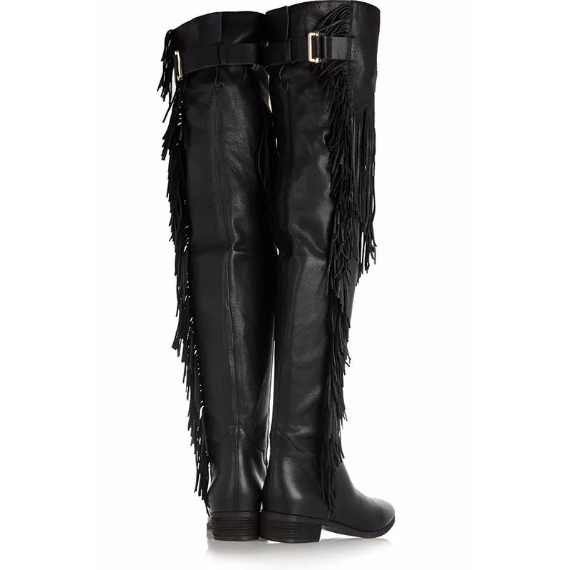 El Europeo 2 Elegir Themost Hasta Colores Y Botas Estilo Tela Pu Americano Fringe Rodilla Para Mujer La 8R71q8O