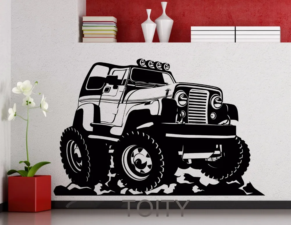 Wrangler Truck Vehicle Automobile Car Garage Wall Sticker Vinyl Decal Home Room Interior Art