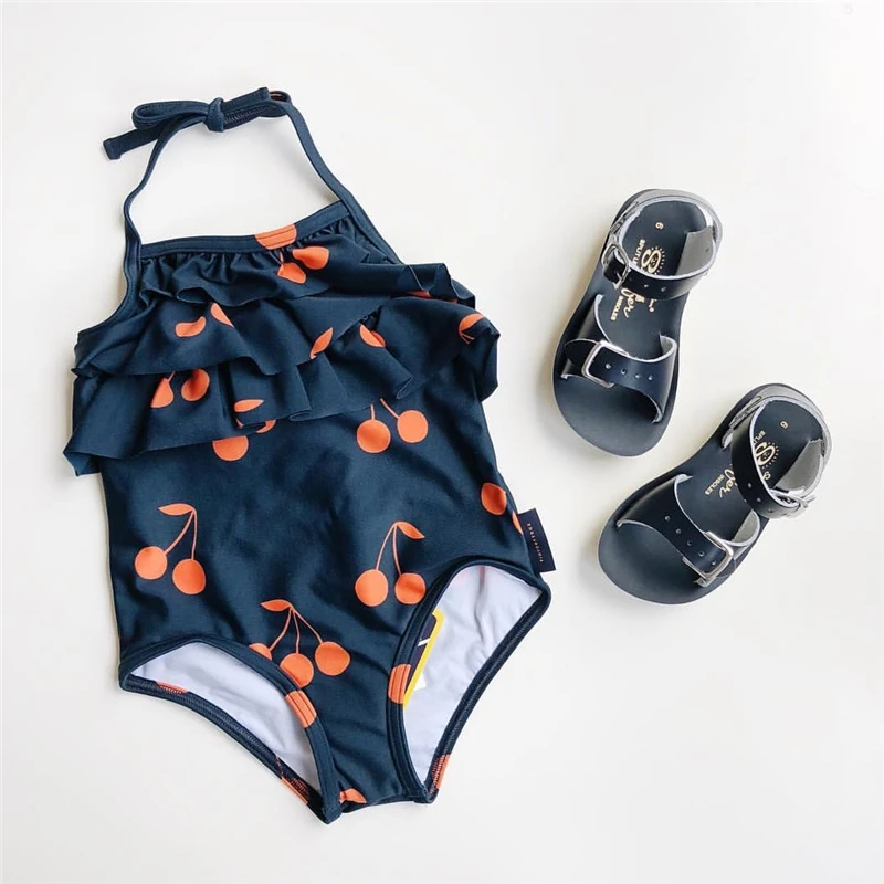 

2019 summer baby girls T-shirt Cherries swimwear For kids bobo choses Hawaii Clothes one piece girls clothing vestiti neonato