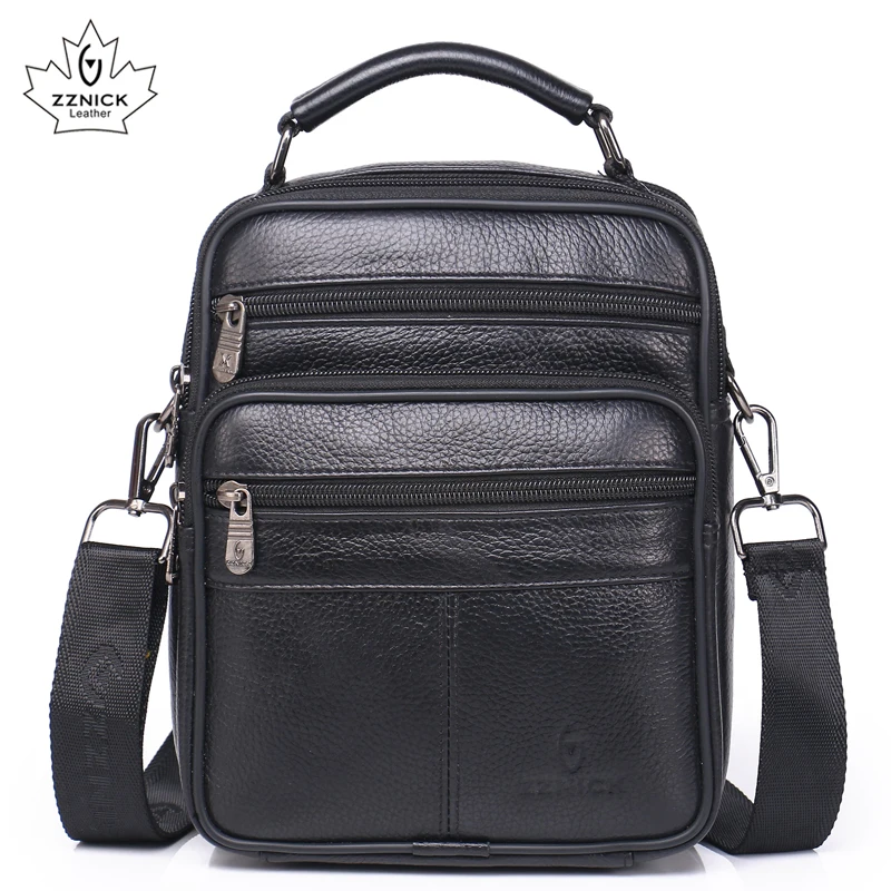 

Handbags Genuine Leather bag flap Messenger Bags Totes solid Messenger Bag Men's Shoulder Bag genuine leather Skin 2018 ZZNICK