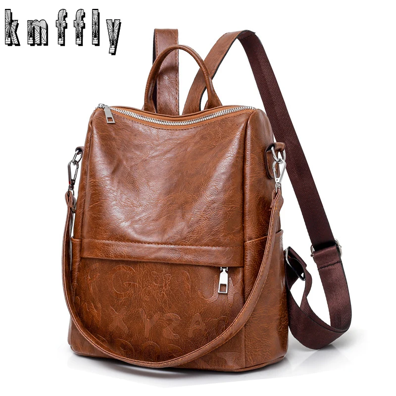 

High Quality PU Leather Women Backpack Fashion Solid School Bags For Teenager Girls Casual Women Black Backpacks
