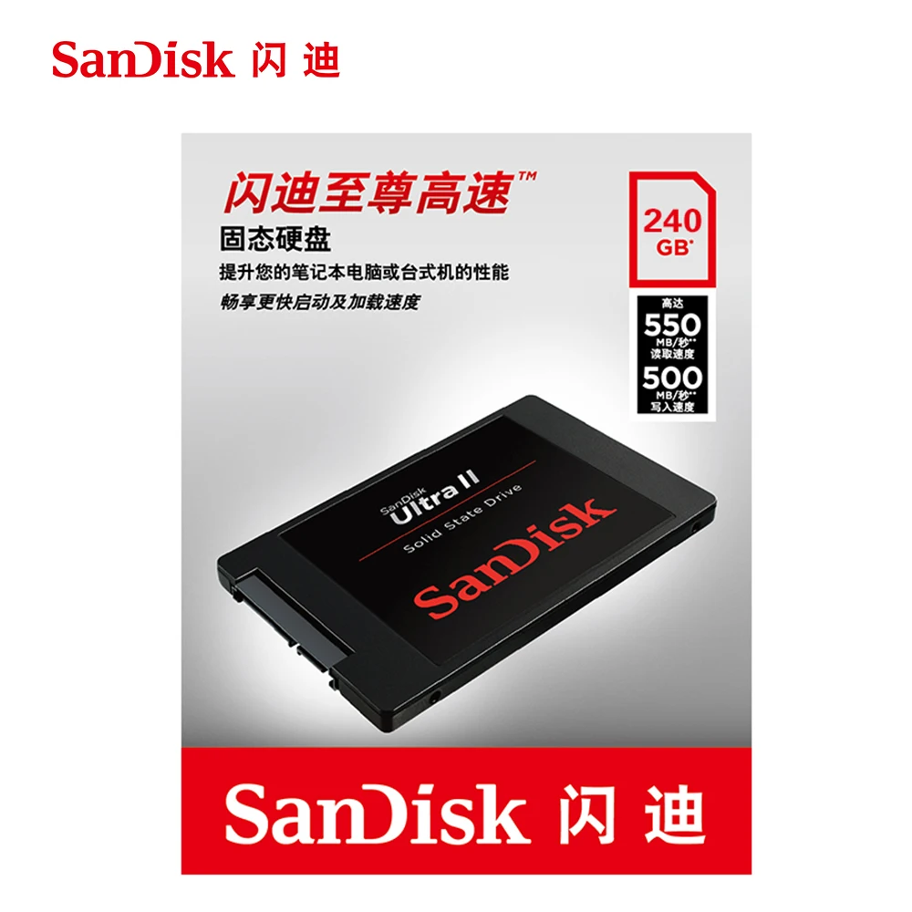 Sandisk HDD ULTRA II SSD 550MBS 240 ГБ 480 ГБ 960 ГБ Внутренний твердотельный диск Жесткий диск SATA 3,0 для ноутбука настольный компьютер