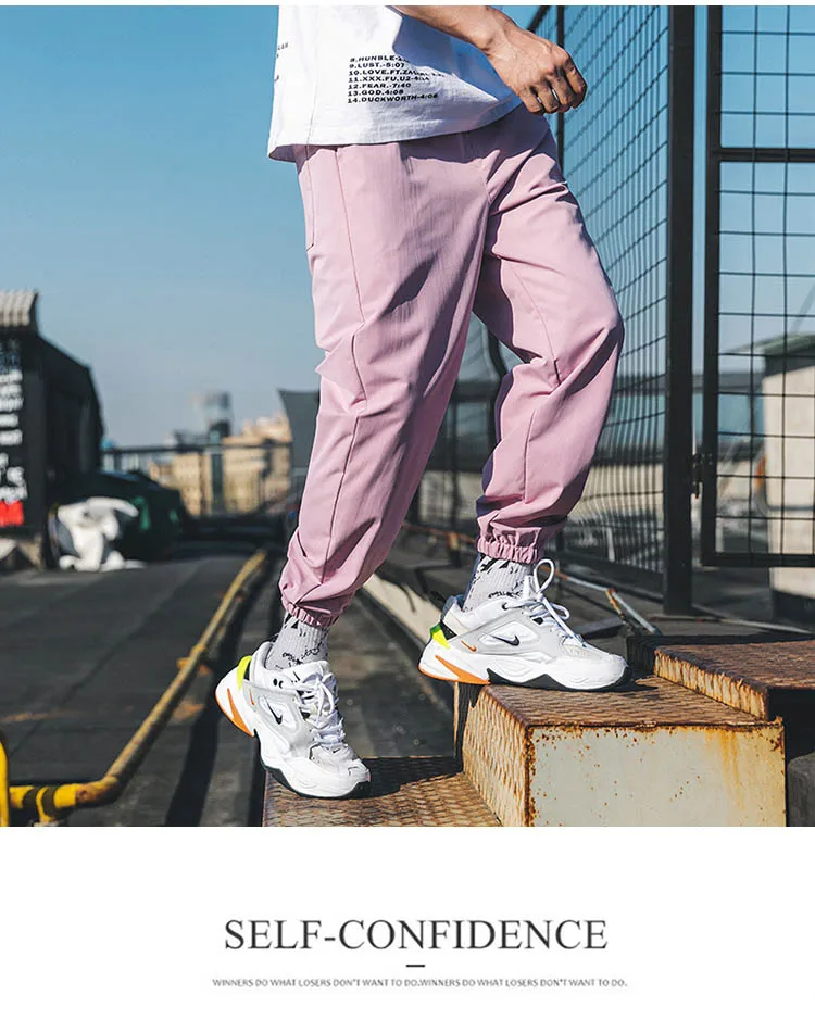 Уличная одежда, стильные свободные мужские модные штаны для бега, розовые, черные, по щиколотку, спортивные штаны, хип-хоп комбинезоны, штаны-шаровары, 4XL 5XL