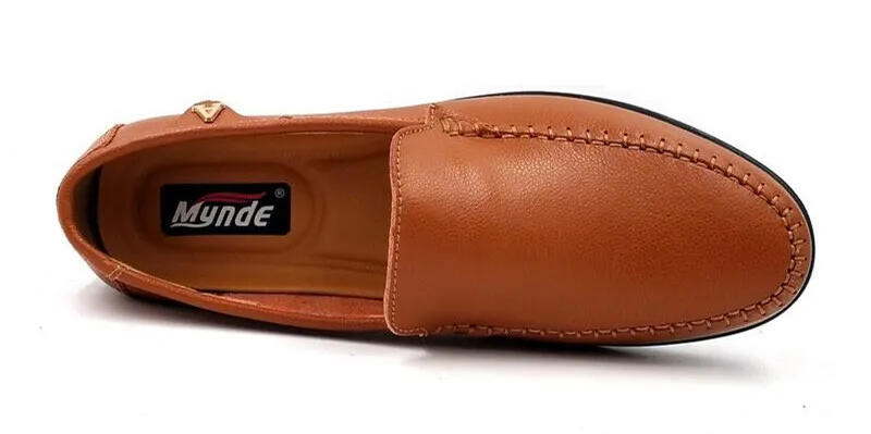Mynde плюс размер 38-47 на удобные кожаные ручной работы Для мужчин обувь Лоферы Для мужчин Повседневное Мокасины Мужская дышащая обувь для