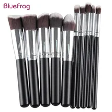 BLUEFRAG Pro Makeup Brushes Tools Pinceis De Maquiagem Wood Metal Synthetic Hair Palette For Makeup Brush 10Pcs/Set BLMB09212