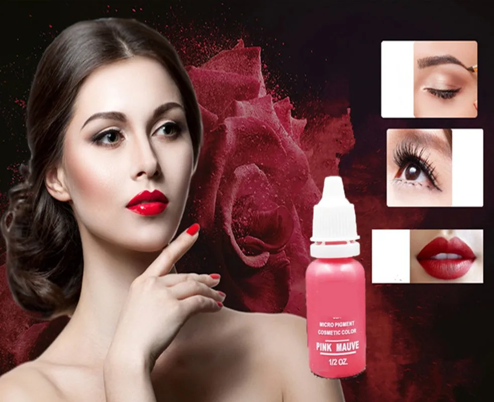 

Free Shipping 5Pcs Tattoo Ink Permanent Makeup Pigment 15ml Bottle For Eyebrow Lip Liner Microblading with 23 Colors from China