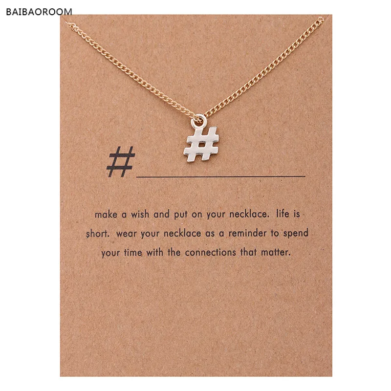 Fashion Jewelry # Hashtag Pendant Statement Necklace For Women