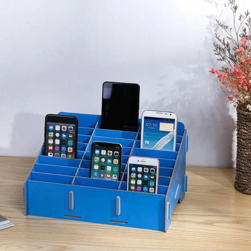 Wooden Mobile Phone Management Storage Box Creative Desktop Office
