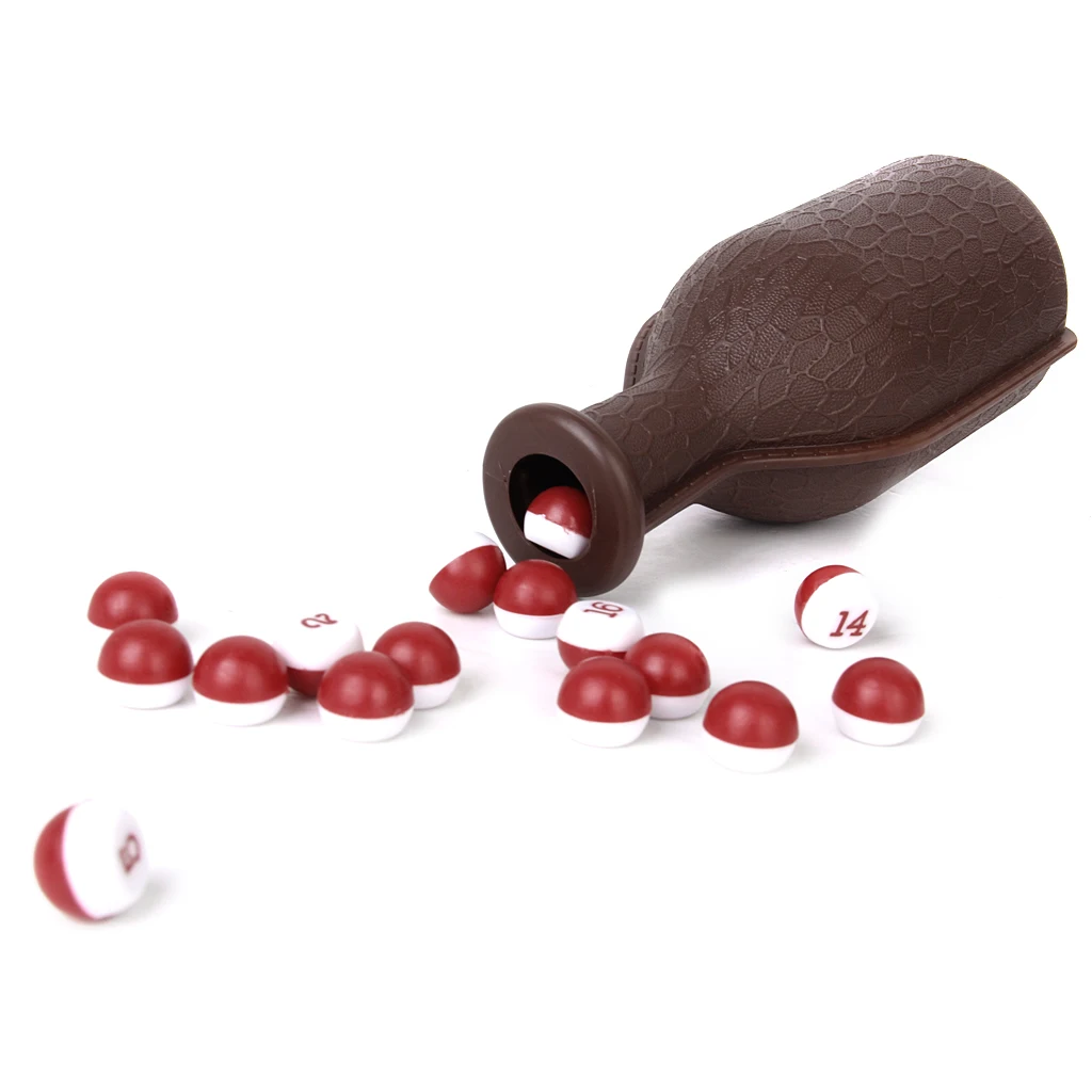 New 1Pc Billiard Pool Shaker Bottle with 16 Numbered Tally Balls Peas Funny Indoor Games Snooker Billiard Accessories
