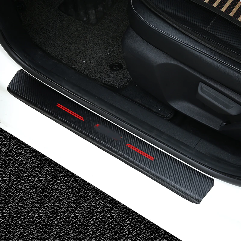  KOUVI Carbon PU Leather scuff plate Door sill sills Guards For Mazda CX-5 CX 5 CX5 2017 2018 car st