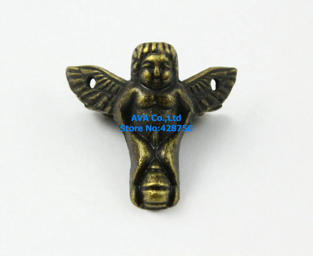 4 Antique Brass Decorative Feet Jewelry Box Feet Case Leg 30x27mm with