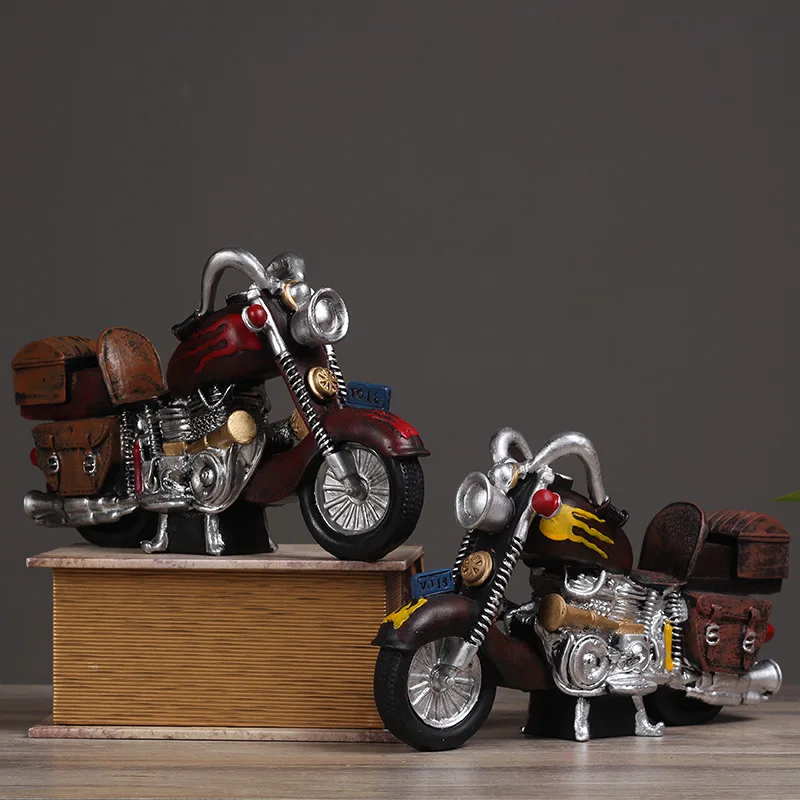 Vintage design resin Motorcycle colorful model tank Home Furnishing