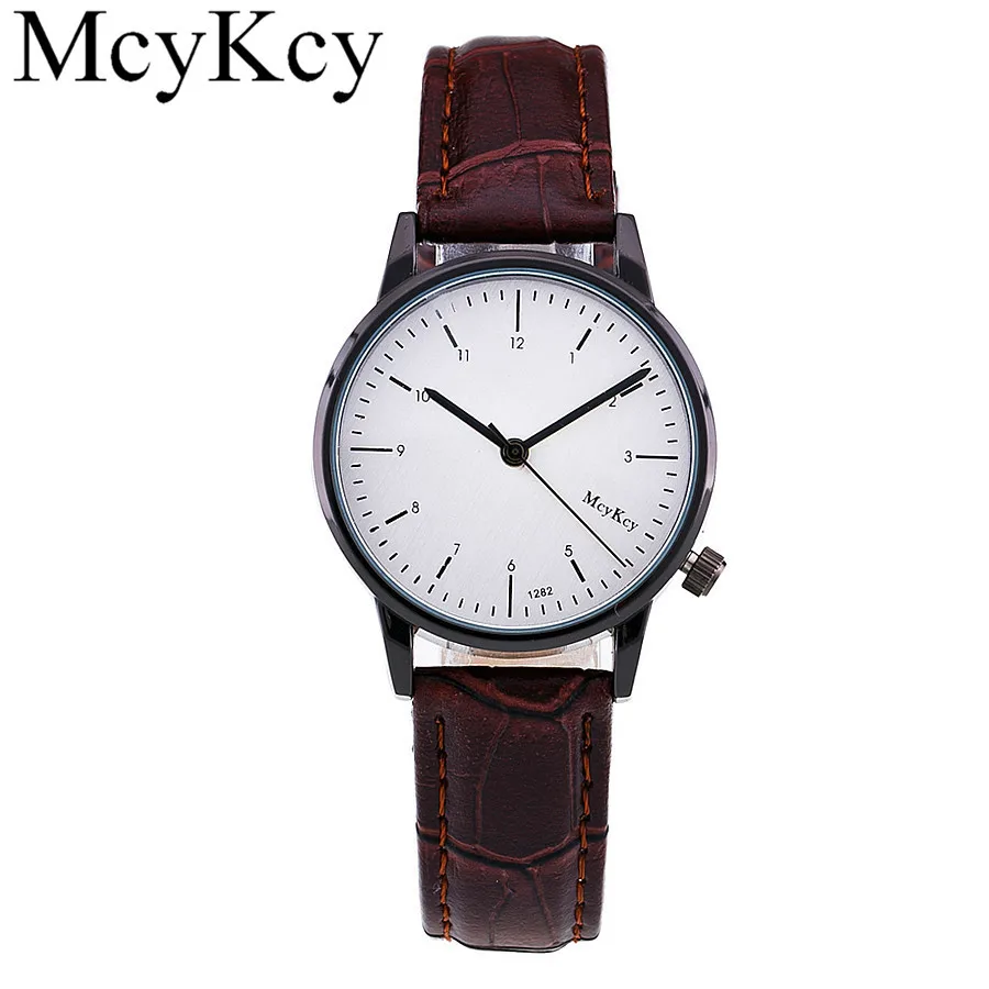 Chasy Hot Sale Ultra-thin Mcykcy Fashion Simple Couple watch Casual Black Brown PU Leather Black white Dial Unisex Sport Quartz Chasy Hot Sale Ultra-thin Mcykcy Fashion Simple Couple watch Casual Black Brown PU Leather Black white Dial Unisex Sport Quartz