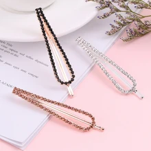 1 шт. u-образный горный хрусталь Корейская версия Rehinstone черный белый заколка для женщин заколки для волос, волосы коготь для девочек женщин