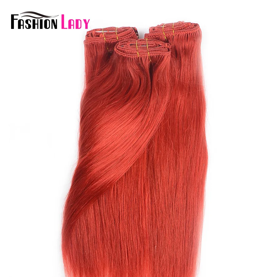 Модные женские предварительно цветные бразильские клип в пряди человеческих волос для наращивания прямые волосы 9 шт. в комплекте с 17 шт