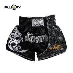 Fluory printing Fight shorts Boxing Shorts embroidery patches Muay thai shorts