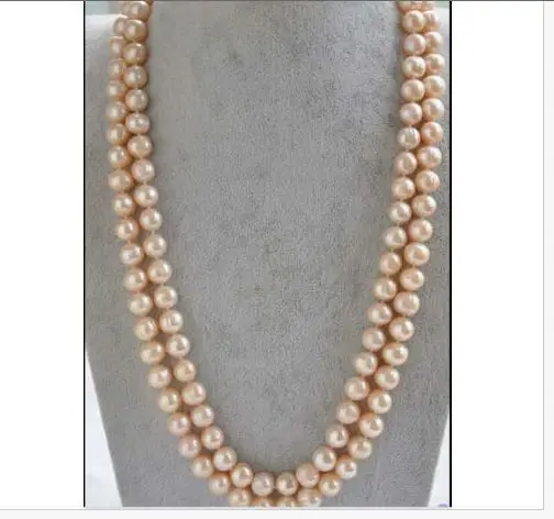 

GORGEOUS SINGLE 9-10MM SOUTH SEA GOLD PINK ROUND PEALR NECKLACE 48INCH 14k/20