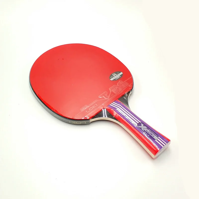 Локи сильный спин настольный теннис ракетки 5-фанера Лезвие настольного тенниса прыщи в резиновых пинг-понг ракетка с Чехол