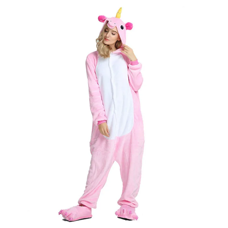 Одинаковые пижамы с единорогом для всей семьи; детская одежда для сна; одежда для мамы и дочки; пижамы для больших девочек; рождественские костюмы для костюмированной вечеринки - Цвет: Adult pink