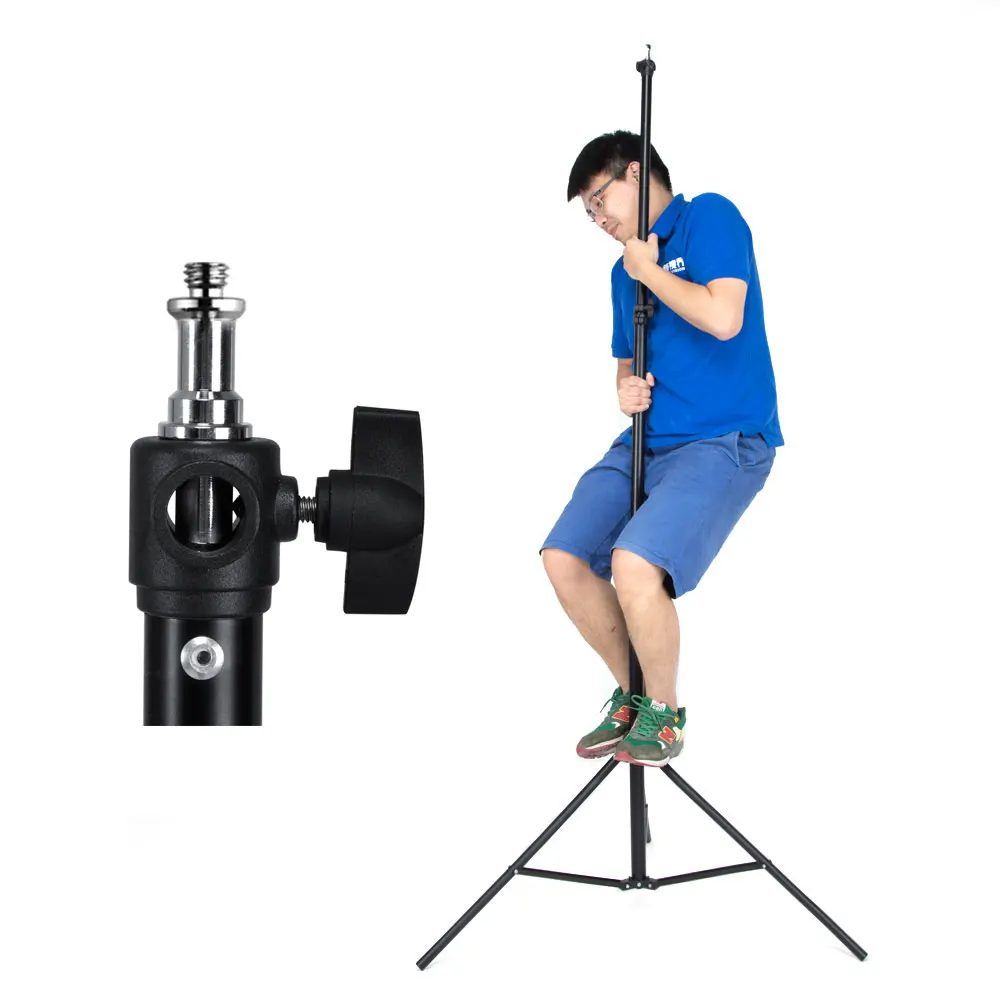 

260cm Air Cushioned Heavy Duty Light Stand With Adaptor Also Support 1/4" and 3/8" Photo Equipment