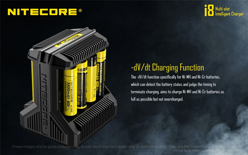 1 предмет Nitecore i8 nuevo i4 i2 зарядное устройство inteligente 8 всего ranuras 4A выход смарт-зарядное устройство для литий-ионный 18650 16340 10440 AA AAA