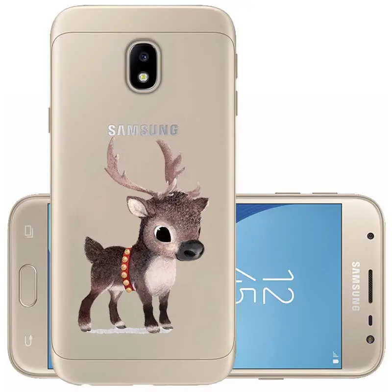 Christmas Reindeer Santa Claus Clear Soft TPU Case Cover For Samsung J3 J7 J5 2017 J4 J6 J8 2018 Silicone TPU Coque For Samsung  (11)