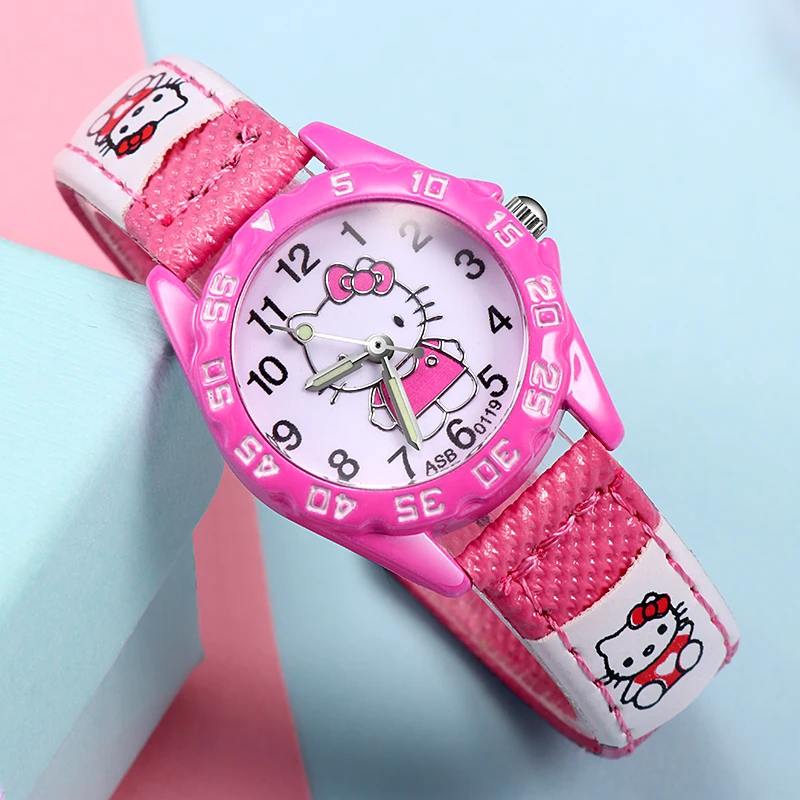 

2019 Hello Kitty Kids Watches For Girls Children's Watches Cartoon Watch Leather Kids Girl Watch Clock relogio infantil menina