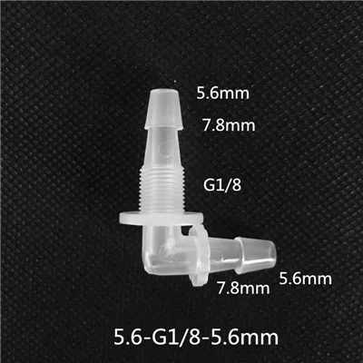 1 шт. 2,4 мм-11,1 мм Пластиковые резьбовые 90 градусов коленчатые соединители для аквариумная система(отправить с гайкой - Цвет: 5.6-G1l8-5.6mm