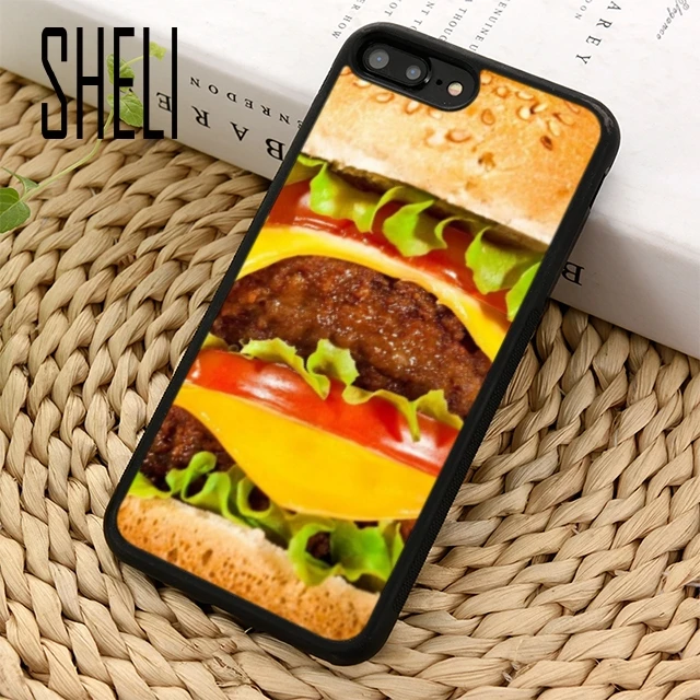 Шели еда жирный бургер мясо сыра томатный салат чехол для телефона iPhone 5 6s 7 8 plus 11