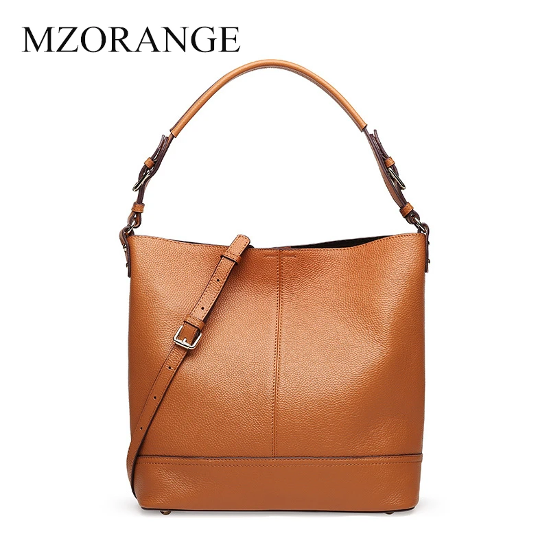 

MZORANGE 2019 Luxury Handbags Women Bag Genuine Leather Bucket Bag Women's Bags Shoulder Bags Purse Tote Messenger Black