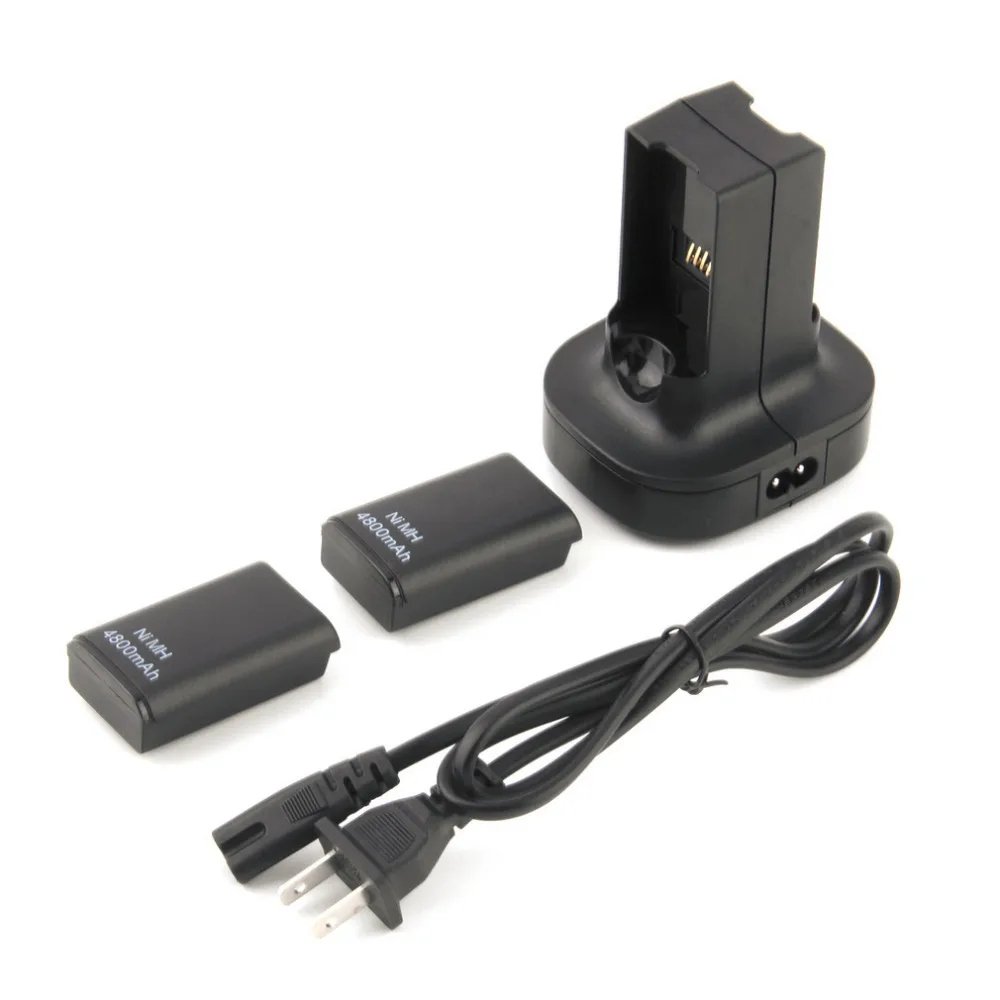 US Plug For Xbox 360 Charging Kit Fast Charging 4800mAh Rechargeable Battery and Charging Station Charging